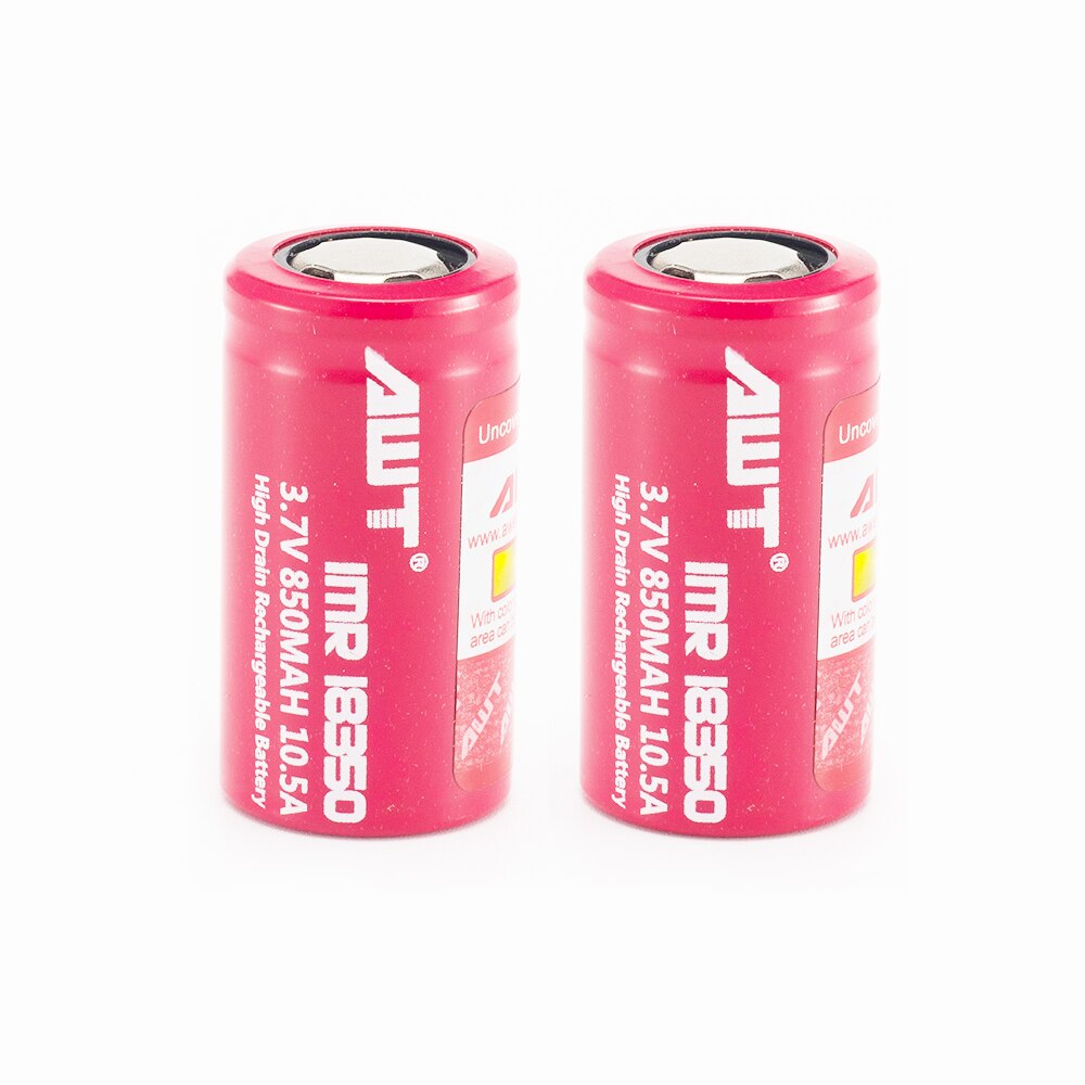 AWT 18350 batterie IMR batterie Rechargeable 18350 batterie 3.7V 850mAh 10.5A Li-ion batterie 18350 T039