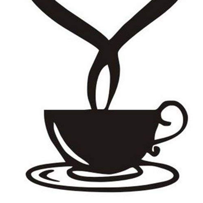 1 x Cafe Cup Stickers / Coffee cup Kitchen Art Wall Stickers for Home Decoration Removable Wall Stickers (B)