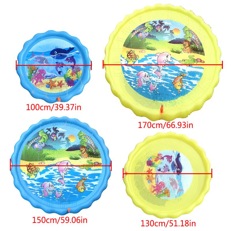 Opblaasbare Spray Water Kussen Kids Zomer Spelen Water Mat Gazon Games Pad Sprinkler Speelgoed Outdoor Bad Zwemmen Zwembad 100/130/150/170