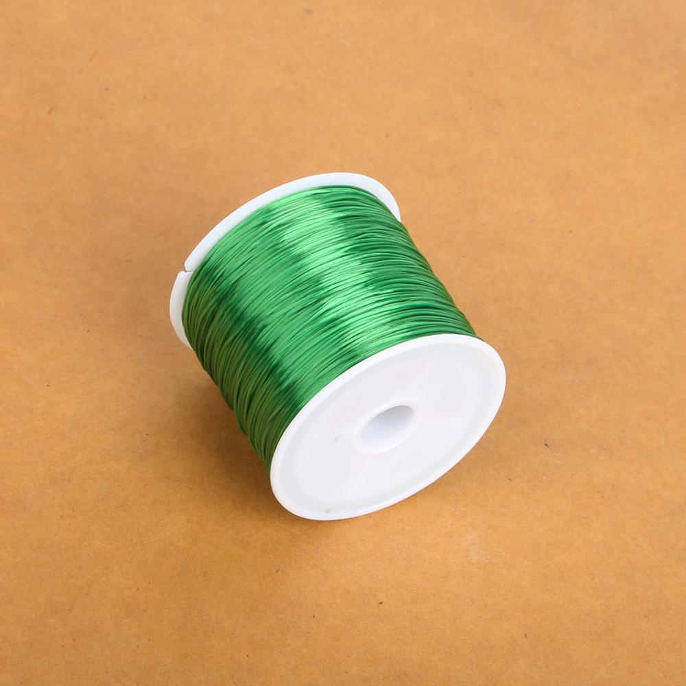 0.7mm 1 rol /50m elastische draad ronde kristallijn nylon rubber rekbaar koord voor het maken van sieraden kralen armband 15 kleuren: Donkergroen