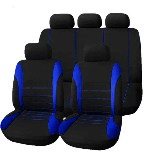 4pcs/9pcs car seat cover protective cover universal car accessories car seat cover: Five seats-Blue