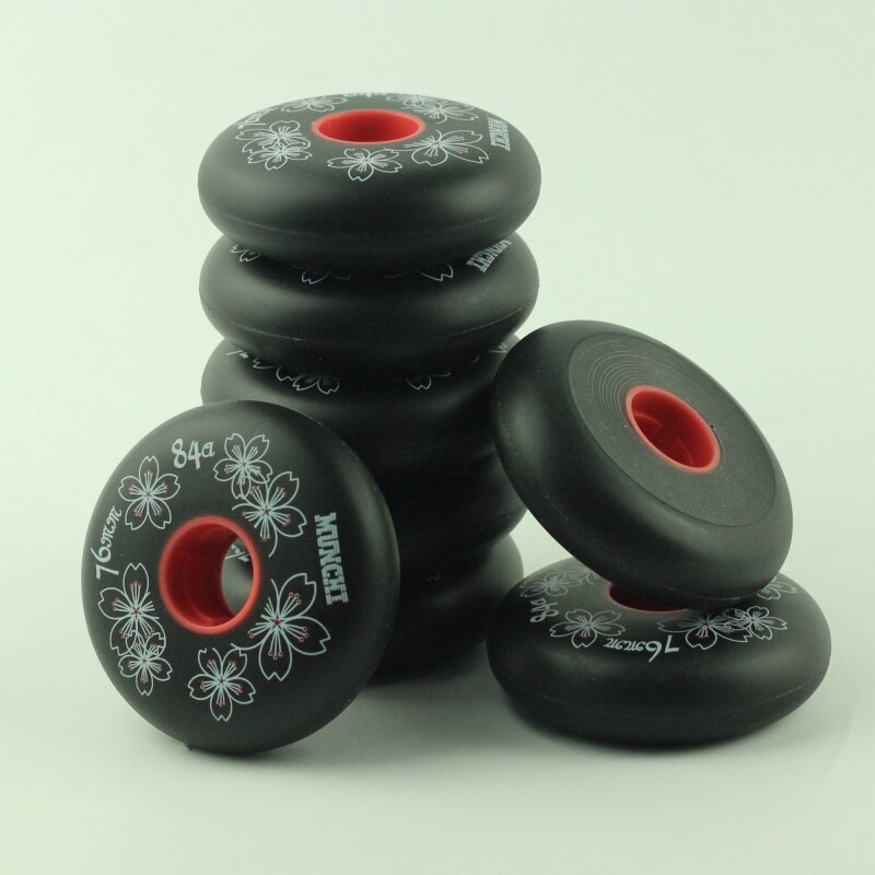 Rueda de repuesto para patines de Hockey sobre ruedas 84A de alta elasticidad con de flor de cerezo accesorios deportivos 72-76-80mm 4 unids/lote