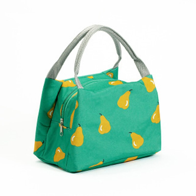 Print Cartoon Leuke Lunch Tas Voedsel Picknick Lunch Box Bag Cooler Draagbare Functionele Geïsoleerde Lunch Tas Thermische Tote Bolsa Termica: blue-green