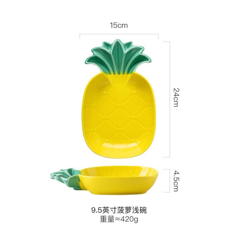 Plato de cerámica con forma de fruta de hormiga, vajilla redonda, juego de cena, platos y vajilla, cocina, comedor, condimentos, barra, juego de platos para niños: 9.5 pulgadas