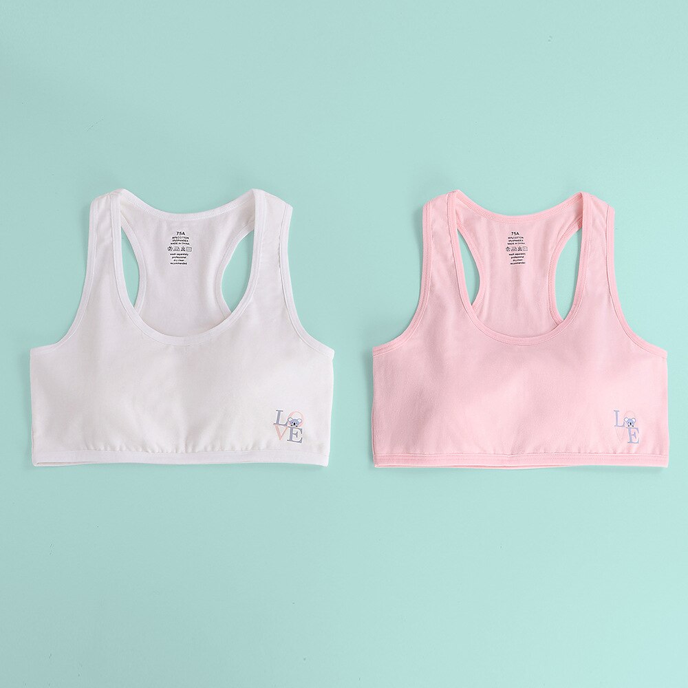 Canottiere intimo per bambini in puro cotone 2 pezzi canotte canotte canotte per bambini ragazza cartone animato stampato canottiera canotte Crop top: C / 85A