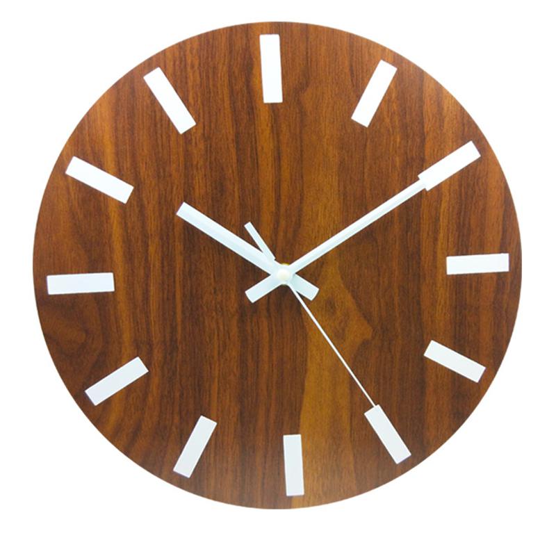 Horloge murale à Quartz avec chiffres numériques, lumineux 3d, Simple et silencieux, horloge suspendue en bois, minimaliste, décoration de maison, lueur sombre, 12 pouces: Default Title