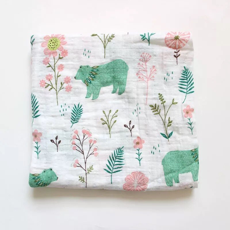 60*60 muslin bomull babyfilt swaddle mjuk tecknad wrap swaddle scarf multifunktion haklappar wrap rapa trasor handduk tillbehör: 15