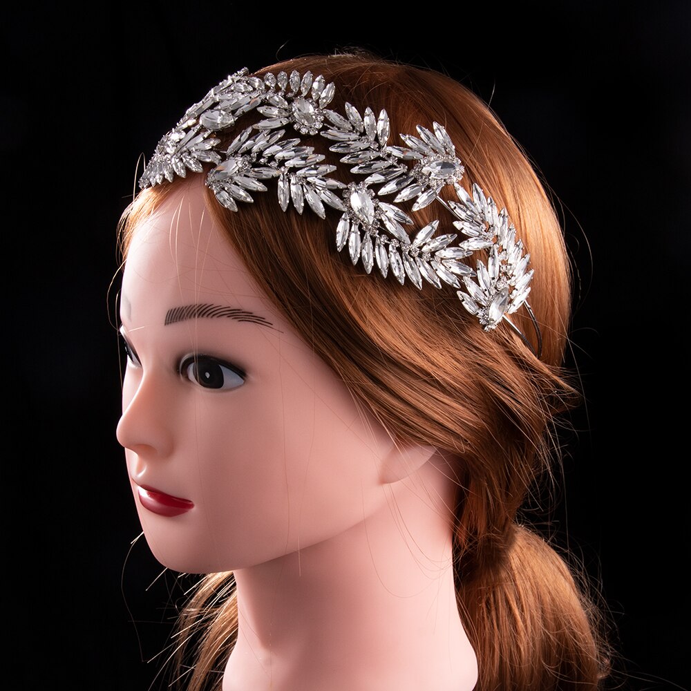 European Style Women Crown Tiaras Full Crystal Rhinestone Headband Bride Hairband for Wedding Birthday Make Up Party