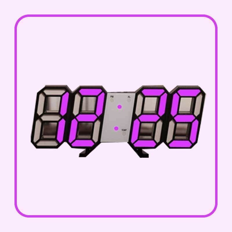 Nordic Digital Alarm Clocks Wall Hanging Watch Snooze Function Table Clock Calendar Thermometer Display Office Electronic Watch: 11