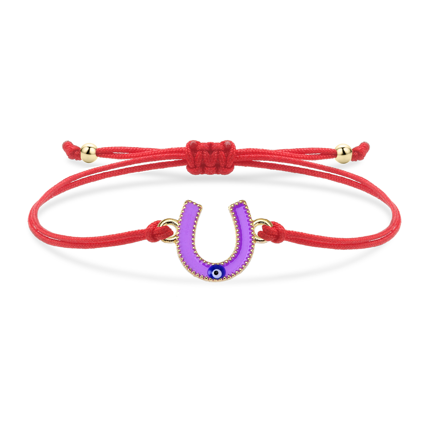 Zinklegering Emaille Hoefijzer Geluksbrenger Armband Vrouwen Meisje Kleurrijk Zwart Wit Rood Blauw Paars String Handgemaakte Sieraden Aanwezig: Kobalt Violet