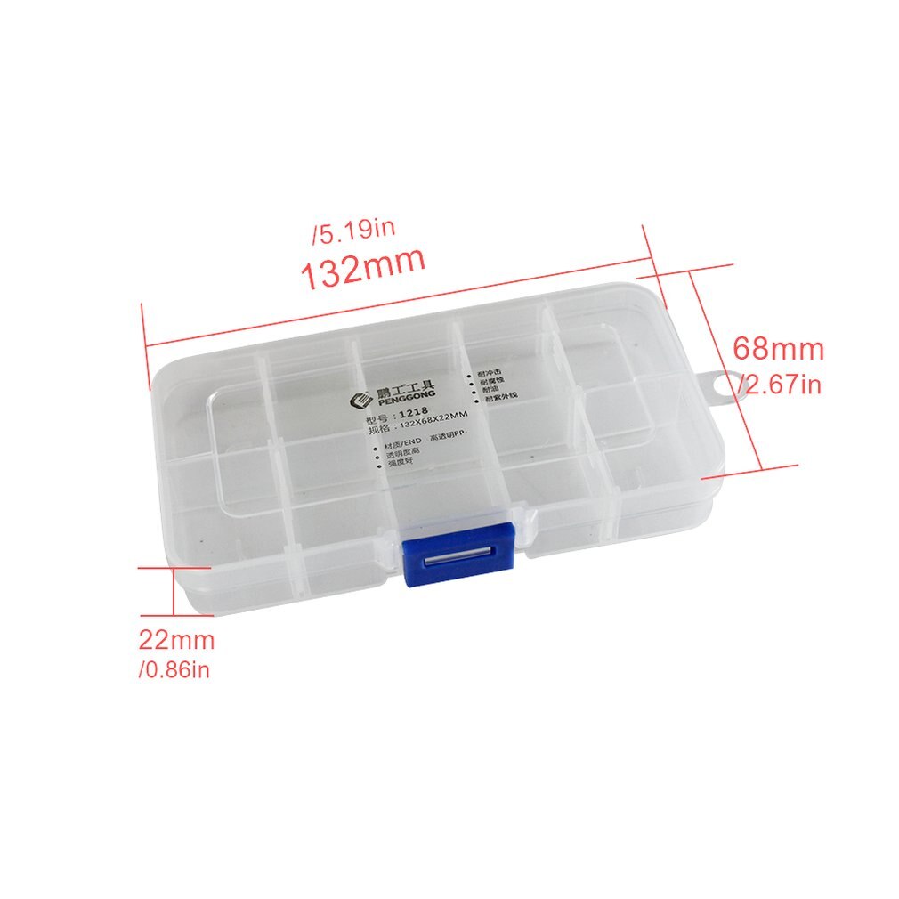 1218 Plastic Tool Box Transparent Toolbox Electronic Components Screw Storage Box Electronic Plastic Parts Tool Boxes
