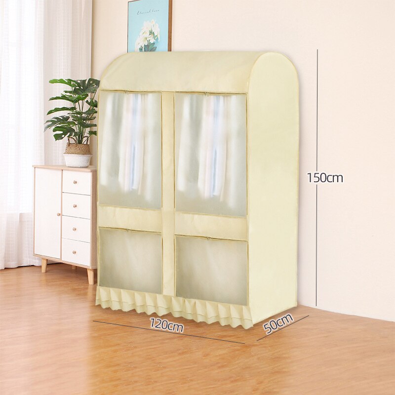 Garment Rack Cover Large Capacity Dustproof Waterproof Clothing Rack Protector with Zipper and Visible Window JW: C