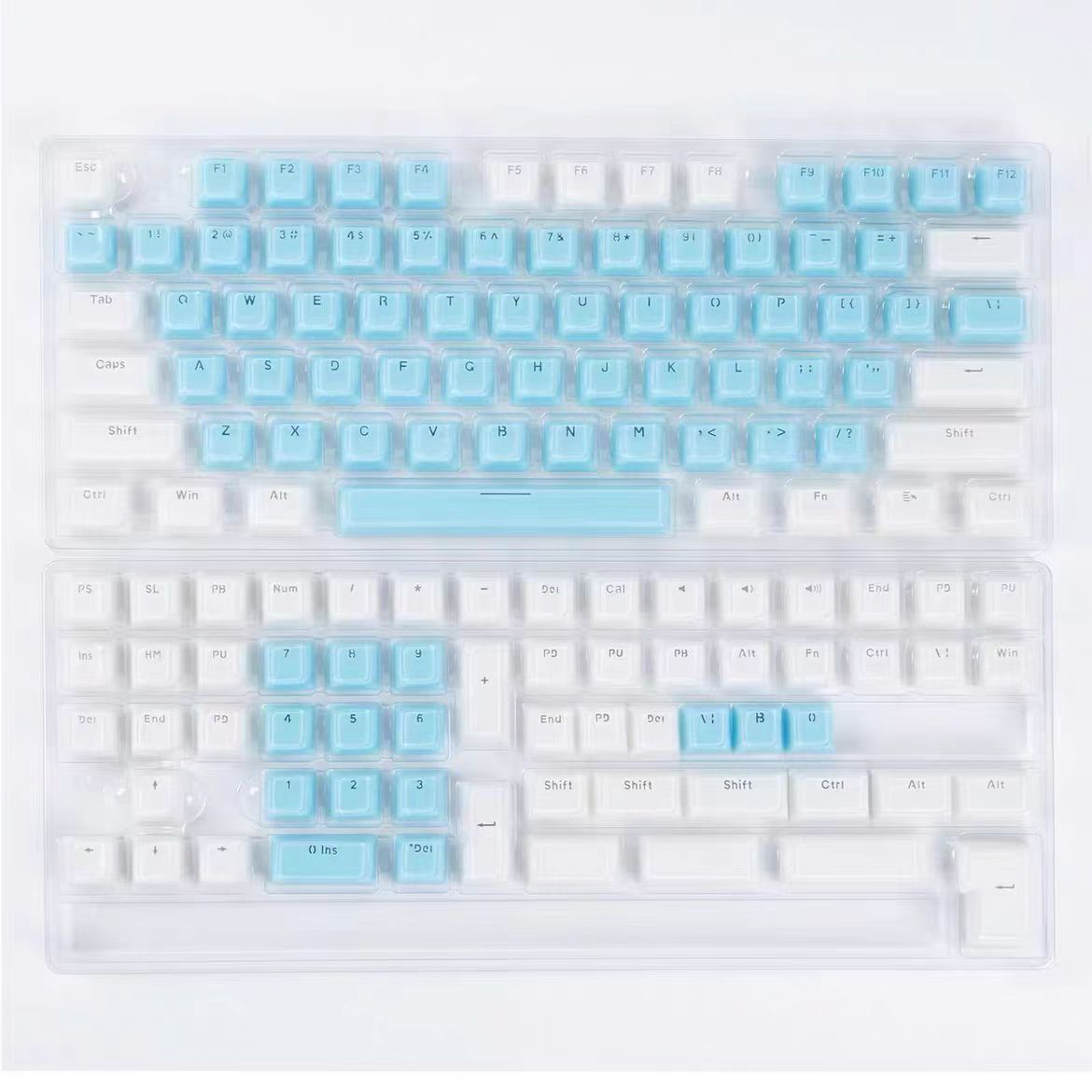 Capuchons de touches translucides ronds en MSI, profil OEM pour clavier mécanique, aucun MX, touches rétroéclairées en cristal de glace, barre d'espace ISO