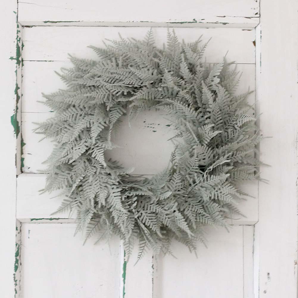 AsyPets imitacja liść paproci wieniec 50CM sztuczne zielone liście girlanda na ślub drzwi impreza dekoracje