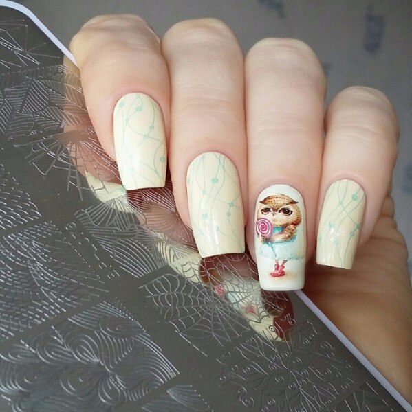 Born pretty 1pc stempelsjabloon lijn net rechthoek nagelkunst afbeelding plaat bp -l078