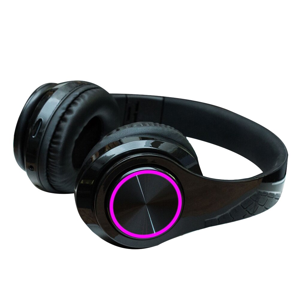 Foldable Wireless Bluetooth Headset Stereo Bass Over Head Earphones Headset Breathing Light Sports Gaming Headset Headphone