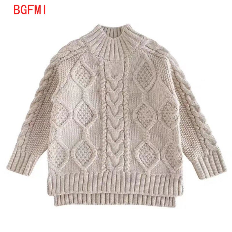 Suéter suelto para niña, suéter de 110-160cm para niño y adolescente, tejido de línea gruesa, trenza de estilo exterior para niña, novedad de primavera y otoño