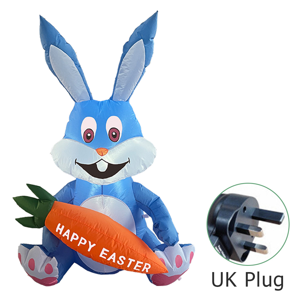 Inflatable Easter Swing Rabbit Toys with Build-in LED Luminous Bunny Decor 2022 for Home Outdoor Party Prop US/UK/AU/US Plug: T1.2m