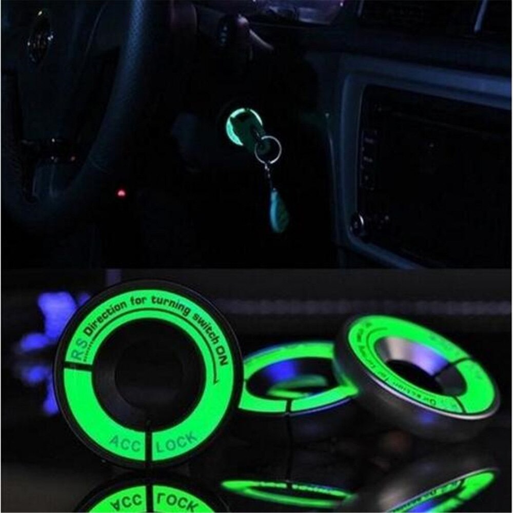 Lichtgevende Styling Glow Sleutelhanger Gat Sticker 3D Auto Contactslot Cover Motorcycle Decal Cirkel Licht Decoratie Universl Fit