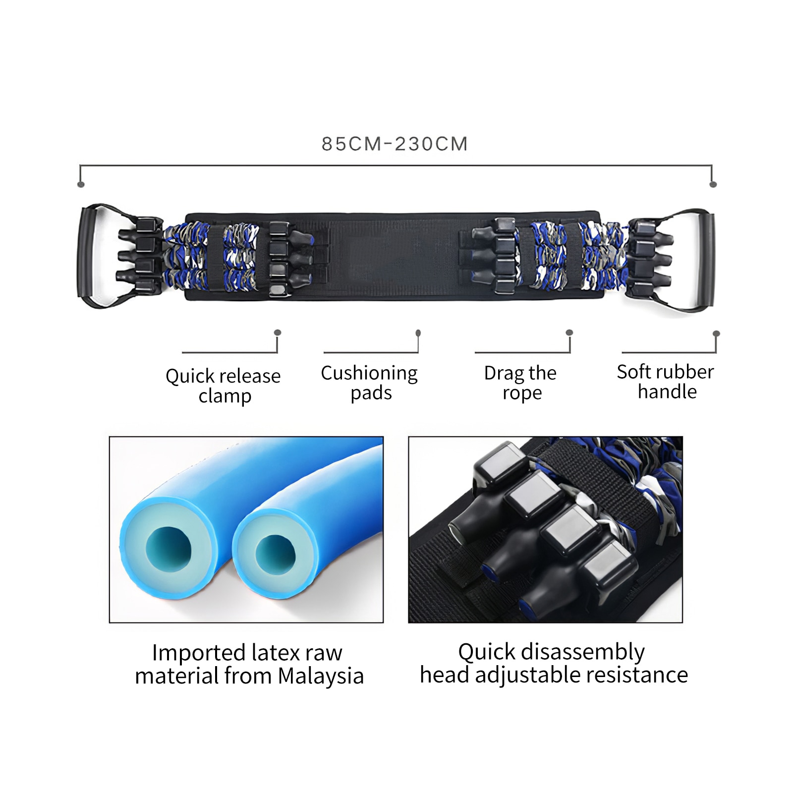 Exercise Putter Triceps Pull-Down Rod Rubber Handle Disassemble Straight Bar For Strength Triceps Training Pull-Down Rod Fitness