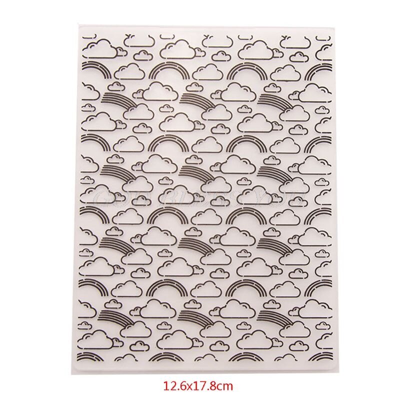 Plastic Embossing Folder Template DIY Scrapbook Photo Album Card Making Decoration Crafts Rainbow Sun Cloud Flower Birdcage Leaf