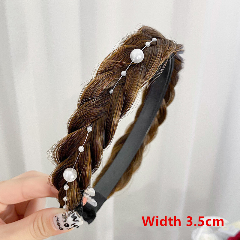 Peluca sintética para mujer, bandas para el cabello trenzadas torcidas, trenzas de , accesorios para el cabello, diadema natural bohemia elástica para