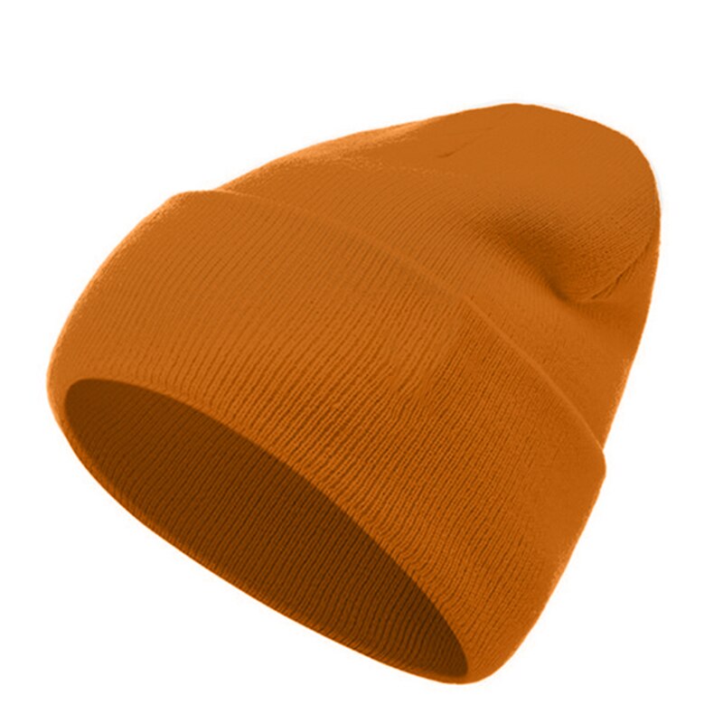 Strikket vinterlue solid varme luer unisex lue fritidshatt for menn kvinner hip-hop vår høst panser voksen skullies