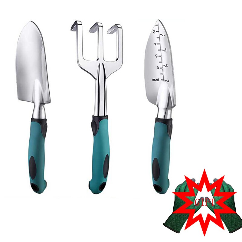 Haom Garden Tool Hand Trowel Bonsai Shovel Rake,Cultivator,Weeder Tools With Ergonomic Handle,Garden Lawn Farmland Transplant: Army Green