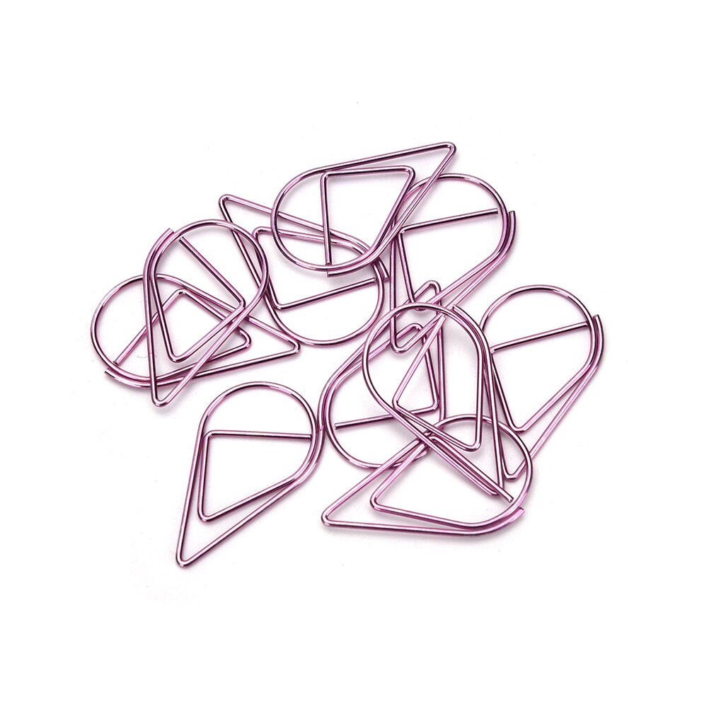 10 stücke Mini Nette Kawaii Metall Lesezeichen Wasser Tropfen Papier Clips Für freundlicher Schüler Art Schule Bürobedarf Schreibwaren