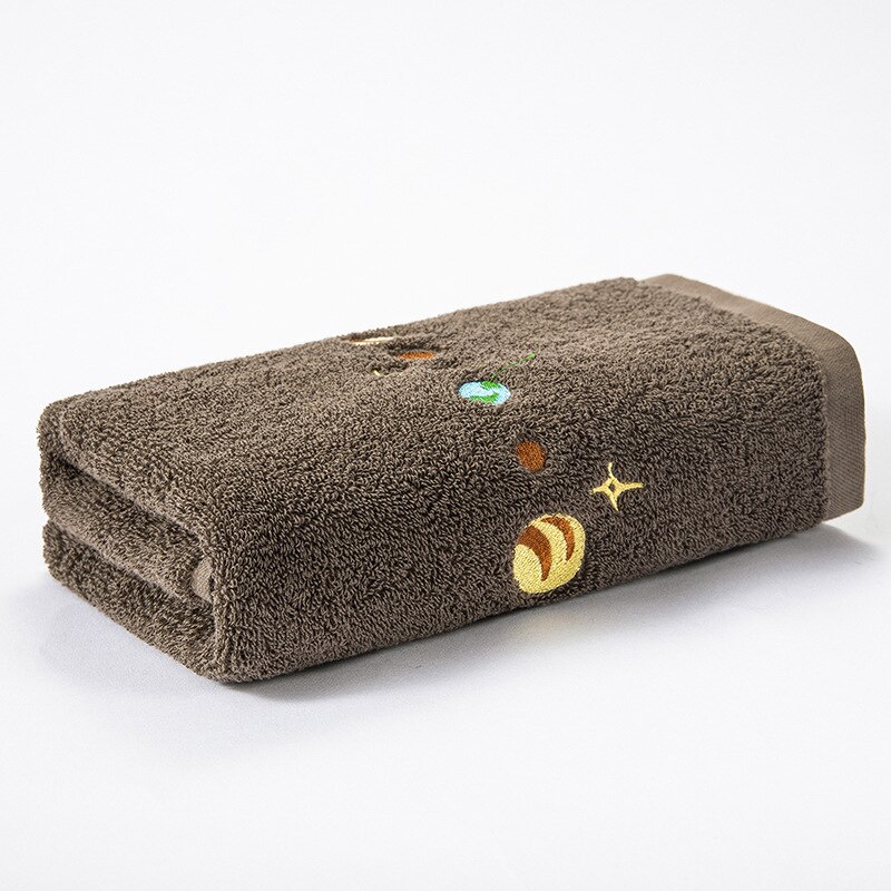 40*90Cm Planeet Katoen Handdoek Borduren Verdikking Mannen En Vrouwen Handdoek Geborduurde Badhanddoek Grote Badstof absorberende Handdoek: planet-coffee / 1 st