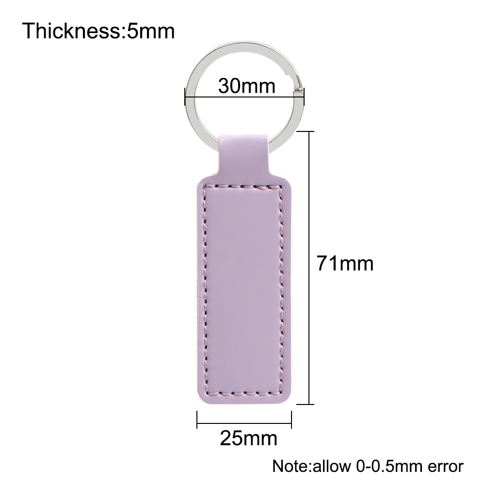 10 Stuks Heldere PU Lederen Sleutelhanger dubbelzijdig Customiz Auto Draad Metalen Hanger PU Sleutelhanger Eenvoudige Sleutelhangers Keyholde