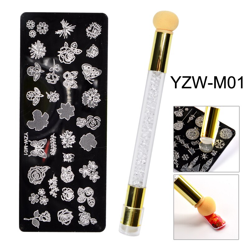1 einstellen Nagel Stanzen Platten Schmetterling Schneeflocke Spitze Stempel Vorlage für Druck Schablone Werkzeuge: YZW-M01