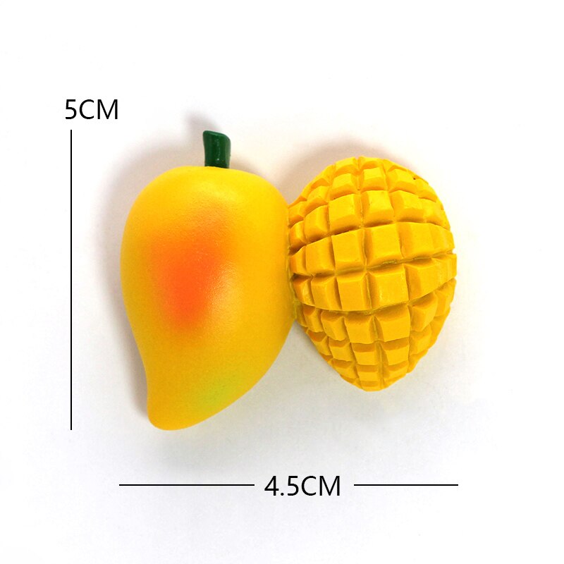 Imán de nevera biónico para alimentos, palo de refrigerador magnético , plátano, mango, fresa, zanahoria, modelo de taza, decoración de refrigerador: Mango