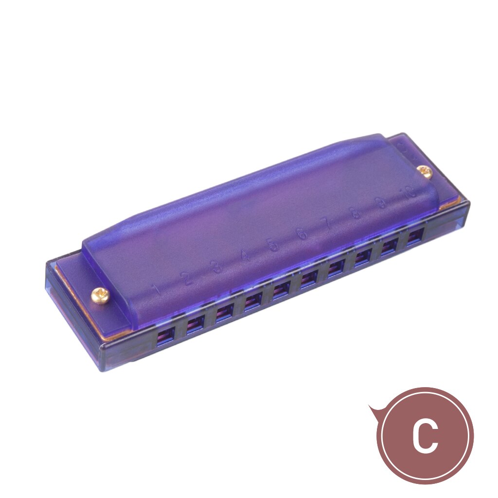 LOMMI Folkmaster Blues Harmonica Standard C Key 10-Hole 20 Tones Diatonic Blues Gaita Harmonica For Beginner Colorful Harmonica: Purple Harmonica