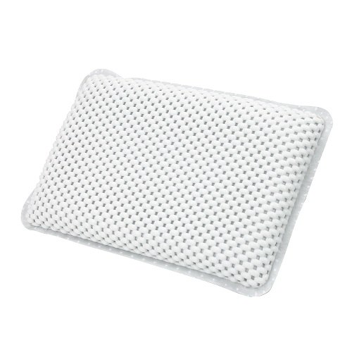 1PCS Spa Bath Pillow Powerful Suction Cups EHome Massage Supports Neck and Shoulders Bathtub Cushions Pillow Fits Any Size Tub: White