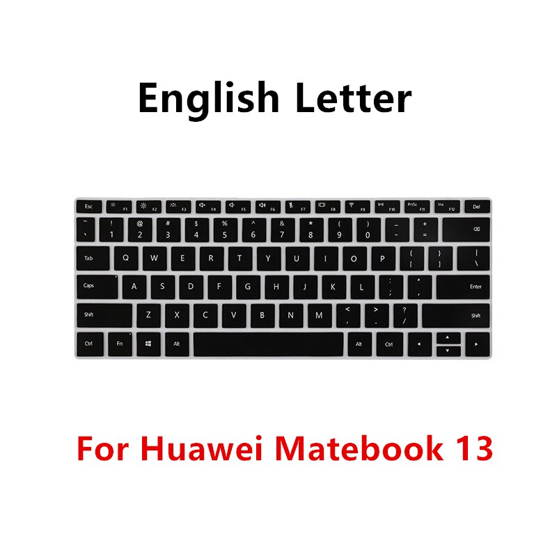 Ussian letter keyboard cover for huawei matebook  d14 d15 clear tpu keyboard stickers skin for matebook 13 x pro protector: Matebok 13 1