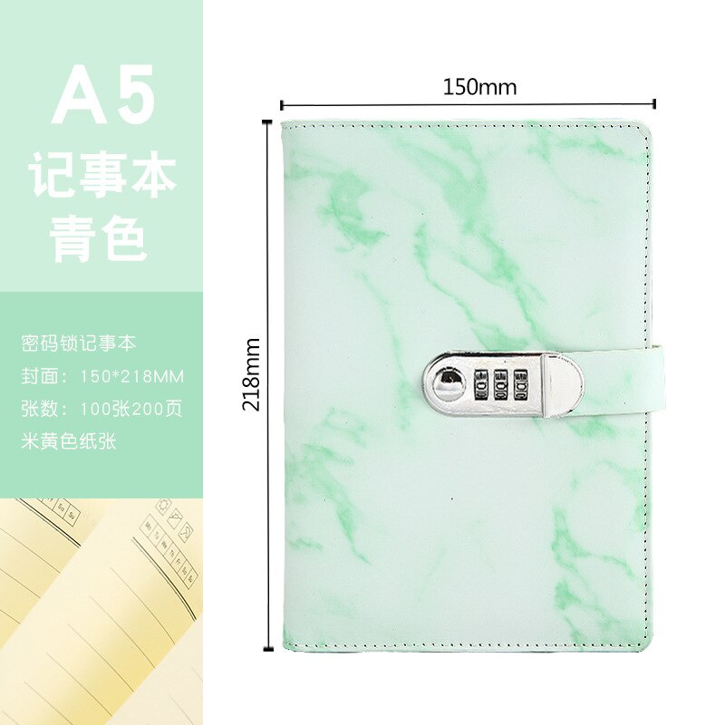 Kleurrijke Lock Notebook Secret Bescherming Planner Marbling Boek Code Boek School Briefpapier Schoolbenodigdheden: C