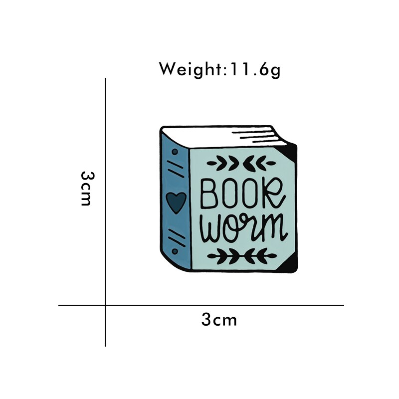 Lesen Buch Broschen Karikatur Magie Emaille Stifte für Bücherwurm Modeschmuck Schüler Literarischen Liebhaber Denim Rucksack Legierung Abzeichen