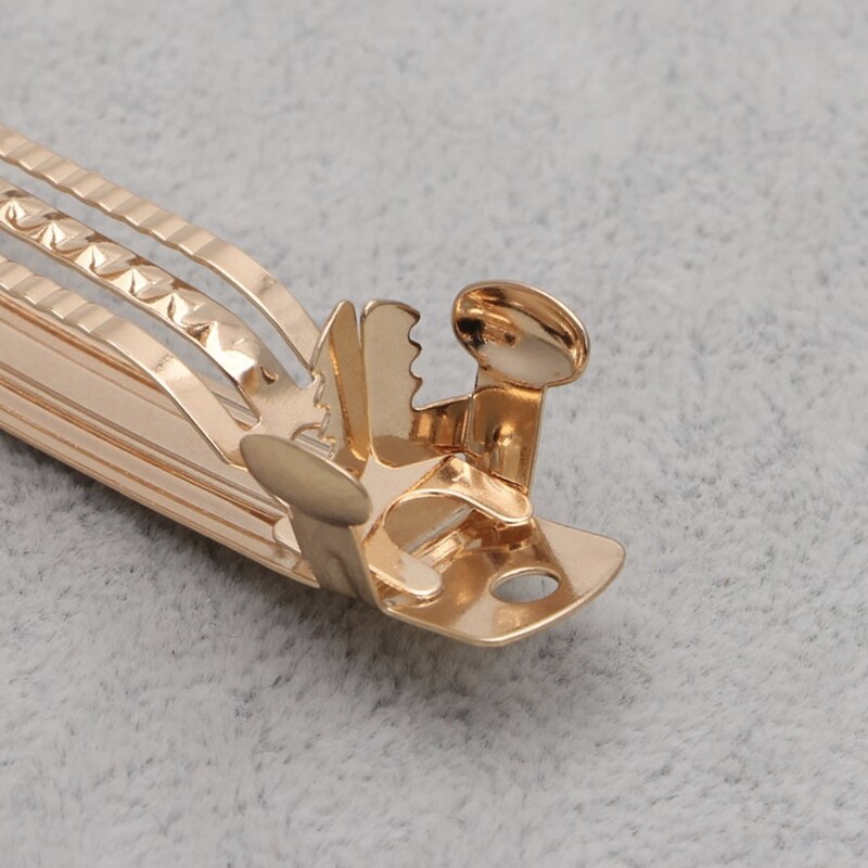 10 stücke KC Gold Französisch Spange Stil Frühling Haar Clips Automatische Clip Blank Breite Einstellung Bogen Haarnadel Liefert Für Schmuck, der