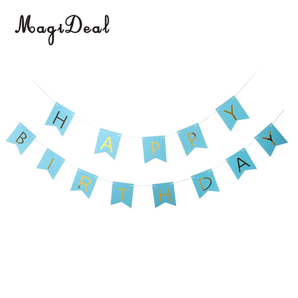 Magideal tillykke med fødselsdagen bogstaver vimpel bunting banner guirlande skilt hængende dekoration foto rekvisit