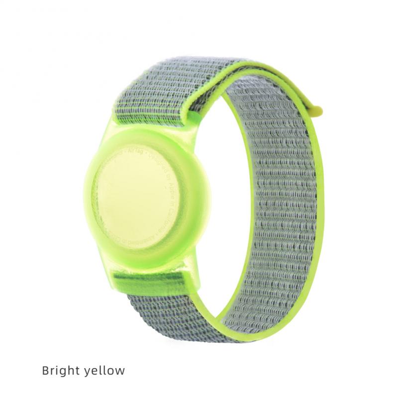 Dla Apple Airtag Nylon + TPU pasek dziecko dorosły GPS Finder kolorowe ochronne silikonowe etui do AirTag Case opaska na nadgarstek z trackerem: 06 / 220mm