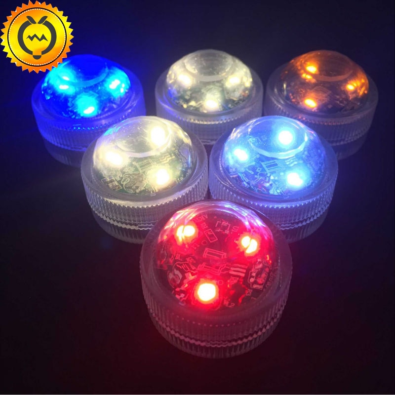 10Pcs Party Thee Mini Led Verlichting Met Batterij Afstandsbediening Dompelpompen Tafellamp Indoor Decoratie Kerst Wedding Verlichting