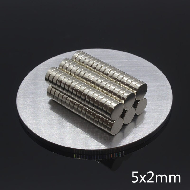 50Pcs 5*2Mm Ndfeb Neodymium Magneet Permanente Dunne Schijf N35 Super Sterke Krachtige Kleine Ronde Magnetische Magneten disc 5Mm X 2Mm
