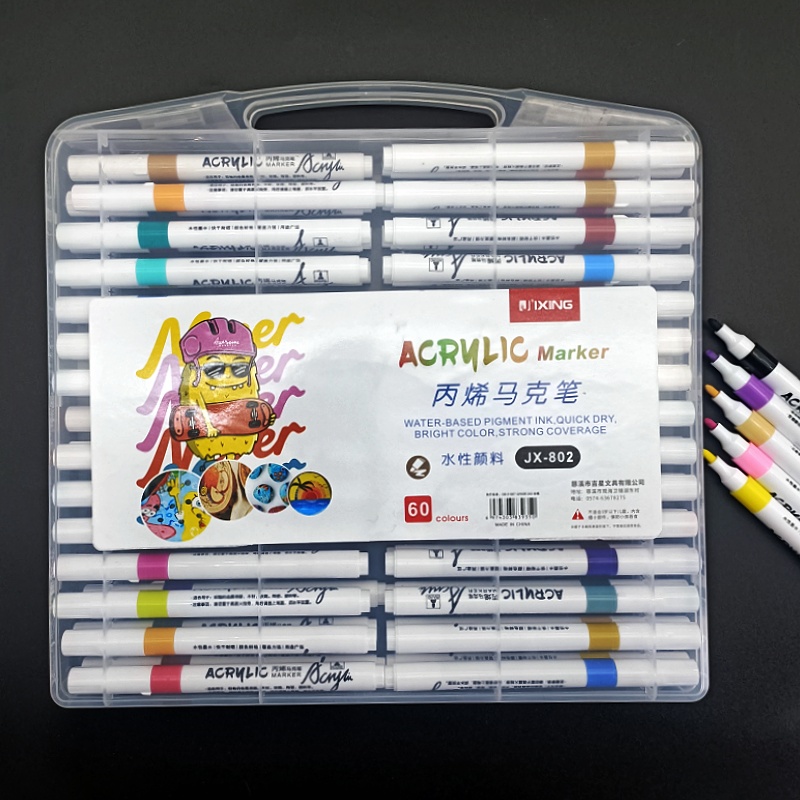 12 color /24 color /36 color /48 color /60 color acrylic marker Painting Graffiti thick brush stackable marker: Pink