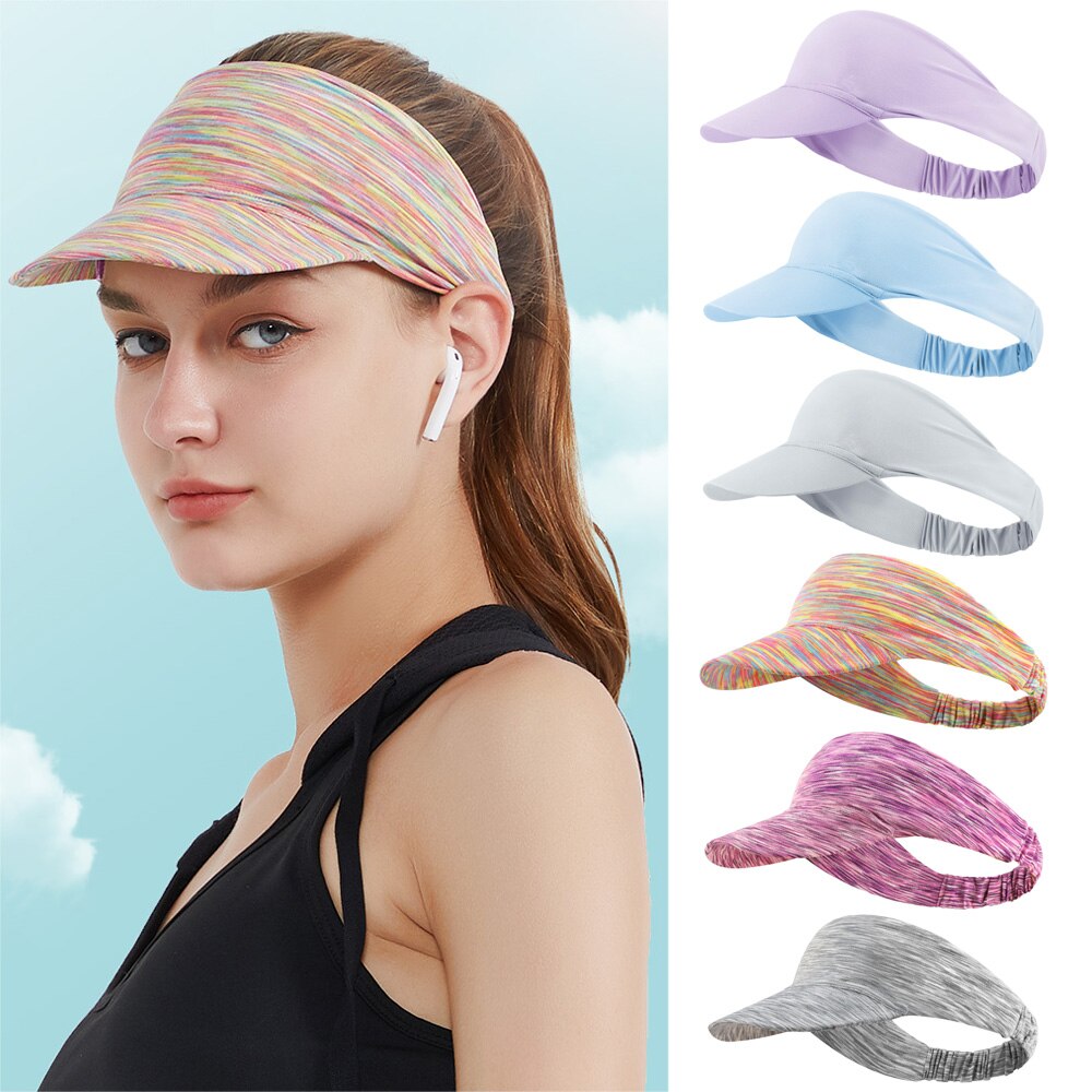 Adjustable Quick Dry Golf Tennis Hat Sun Visor Sports Hat Women Men Lightweight Tie Dye Visor Portable Outdoor Sunscreen Hat