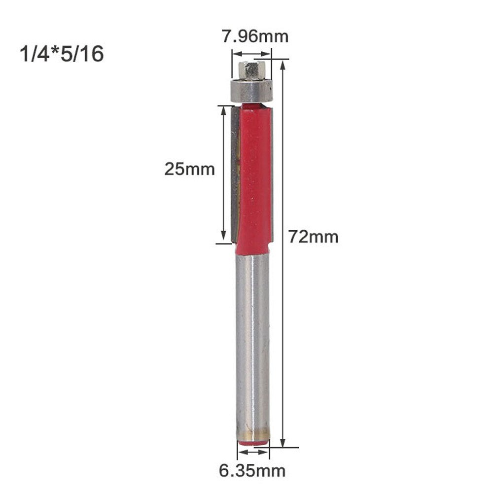 Flush Trim Router Bit Top & Bottom Bearing 1H X 1/4 Shank Woodworking Tool Home Improvement Accessories #30: A