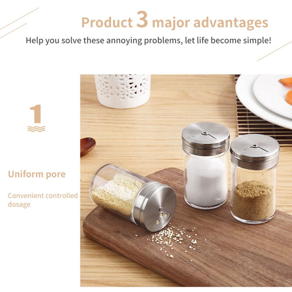 Kitchen Spice Storage Bottle Jars Transparent PP Salt Pepper Cumin Powder Box Set Kitchen Gadgets Spice Bottle Seasoning Box