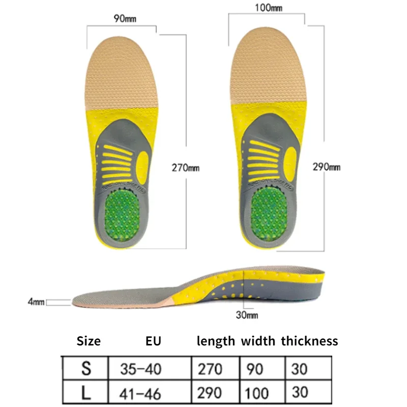 Premium Orthopedische Gel Inlegzolen Orthopedische Platte Voet Gezondheid Zool Pad Voor Schoenen Insert Steunzool Pad Voor Fasciitis Plantaris Unisex