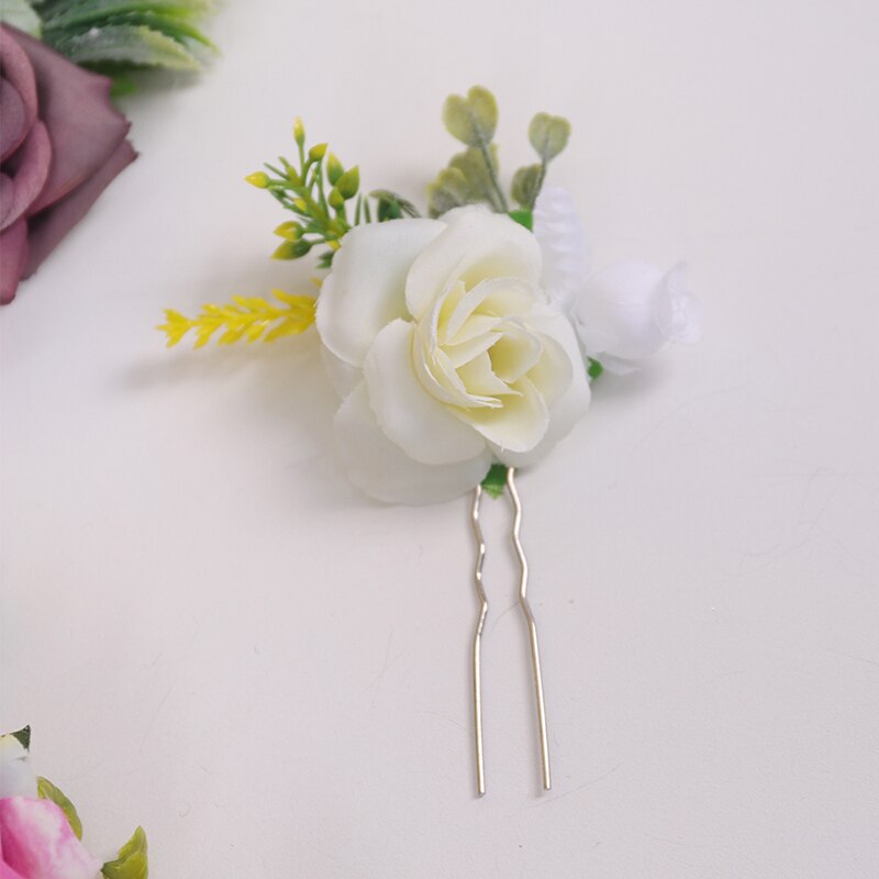Romantische Licht gelb Hochzeit Haar Pins Blatt Braut haar clip Blume Haar Zubehör für braut dekoration