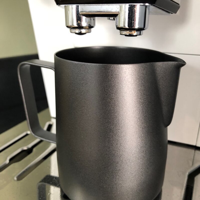 350Ml Stainless Steel Milk Frothing Jug Latte Espresso Black Coating Non-Stick Pitcher Easy Cleaning Cup Container